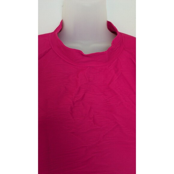 J. Crew Active Ribbed Long Sleeve One Piece Swimsuit Rash Guard Pink SZ 3X/24 - Picture 2 of 16